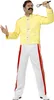A man dressed as Freddie Mercury from Queen, holding a microphone and singing. Produktbild-Vorschau