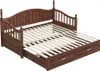 A wooden daybed with drawers and a slatted base, shown from a three-quarter angle against a white background. Podgląd zdjęcia produktu