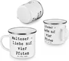 Mr. & Mrs. Panda Emaille Tasse Spruch Malteser Liebe - Weiß Produktbild-Vorschau 4