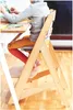 Chaise haute en bois - Chaise haute en bois à hauteur Voir les images du produit 5
