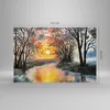 Bilder auf glas - Einteilig - Fluss Sonne Bäume - 120x80cm Produktbild-Vorschau 3