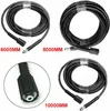 A collage of four images showing different lengths of black pressure washer hoses. Produktbild-Vorschau