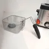 A deep fryer basket and a deep fryer are shown on a white surface. Produktbild-Vorschau