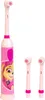 A pink electric toothbrush with a character illustration and two replacement brush heads are displayed against a white background. Anteprima dell’immagine prodotto