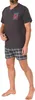 Normann Herren kurzarm Schlafanzug Shorty Pyjama mit Hose Produktbild-Vorschau 2