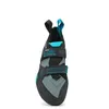Kletterschuh "Force" von Scarpa in Schwarz und Blau mit zwei Klettverschlüssen und Gummisohle. Produktbild-Vorschau