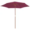 vidaXL Parasol avec mât en bois 270 cm rouge bordeaux Voir les images du produit 1