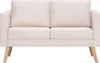 vidaXL 2-tlg. Sofagarnitur Stoff Cremeweiß Produktbild-Vorschau 7