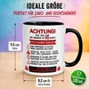 Tasse 70. Geburtstag Mann Frau – „Achtung – Diese Tasse Produktbild-Vorschau 6