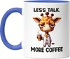 Less Talk More Coffee Lustige Giraffe Tasse Blau Kaffee Produktbild-Vorschau 1