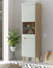 Wohnzimmer Standvitrine in Grün Matt mit Eiche STOCKTON-61 Produktbild-Vorschau 1