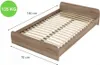 A wooden bed frame with a slatted base, shown from a diagonal top-down perspective. Náhľad obrázku produktu
