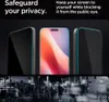 Three smartphone screens are shown, with the middle one displaying a colorful abstract image. Below this, a blurred, black-and-white image depicts a street scene at night with people walking. Anteprima dell’immagine prodotto