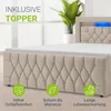 Juskys Boxspringbett Leona Samt 180x200 cm in Beige – mit Produktbild-Vorschau 7