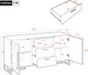 Merax Kommode Sideboard, mit 2 Türen & 3 Schubladen, Produktbild-Vorschau 7