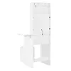 A white vanity table with a foldable top and a mirror is shown from the back. Anteprima dell’immagine prodotto
