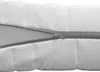 A close-up view of a white mattress with a partially unzipped zipper. Produktbild-Vorschau