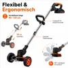 AJIEQAQ 3-in-1 Akku Rasentrimmer 21V, 1200W, 2×2,0Ah Akkus, Produktbild-Vorschau 4