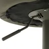Close-up view of the underside of a bar stool, showing the crank mechanism for height adjustment. Podgląd zdjęcia produktu