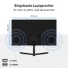 Rear view of a computer monitor with dimensions and speaker indicators. Podgląd zdjęcia produktu