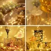 Collage of four lifestyle shots showcasing string lights in various decorative settings. Produktbild-Vorschau