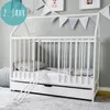 Babybett mit Schublade Gitterbett Kinderbett Hausbett Produktbild-Vorschau 4