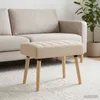 vidaXL Kanalgepolsterte Bank Creme 60 x 40 x 45 cm Stoff Produktbild-Vorschau 3