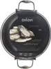 A black pot with handles and a label showing food and text. Produktbild-Vorschau