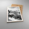 Gerahmtes Poster - Rahmen in heller Eiche - Berge Nebel Produktbild-Vorschau 3