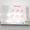 The back of a Trefl Puzzle box, showing various puzzle pieces and information about the product. Náhled obrázku produktu