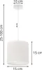 A diagram showing the dimensions of a white pendant lamp. Produktbild-Vorschau