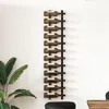 vidaXL Nástěnný stojan na víno pro 12 lahví Black Iron Náhled obrázku produktu 1