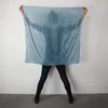 Baumwolltuch - blau - petrol Lurex silber - quadratisches Produktbild-Vorschau 9