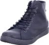 A single dark blue leather high-top sneaker with laces, shown from a side-front angle against a white background. Anteprima dell’immagine prodotto
