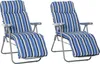 2er-Set Liegestuhl Set mit Kissen klappbar Sonnenliege 5 Produktbild-Vorschau 1