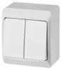 Elektro-Plast | Interruttore Doppio Hermes - Bianco - IP44 Anteprima dell’immagine prodotto 1