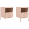 Nachttische 2 Stk. Rosa 36x39x50,5 cm Stahl Produktbild-Vorschau 1