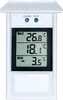 A digital thermometer with a roof-like top, displaying maximum, current, and minimum temperatures. Produktbild-Vorschau