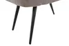 The bottom part of a gray upholstered hocker with black metal legs. Náhled obrázku produktu
