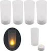 4x LED Windlicht Teelicht Kerze Batterie Glas Timer Produktbild-Vorschau 1