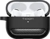 A black Spigen Rugged Armor case for Apple AirPods Pro, with the AirPods inside the case. Produktbild-Vorschau