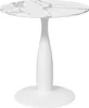 Runder Esstisch Weiß 70x74 cm - Pulverbeschichteter Stahl & Produktbild-Vorschau 1