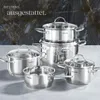 tectake® Kochtopfset Bologna II 9-teilig, aus Edelstahl, Produktbild-Vorschau 7
