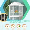 PawHut Volière cage à oiseaux sur roulettes design maison Voir les images du produit 6