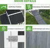 A collage of four images showcasing different features of a chicken coop. Produktbild-Vorschau