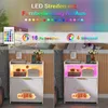 Nachttisch mit Steckdose & USB, 2 Led Licht mit 2 Produktbild-Vorschau 2