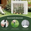 A greenhouse in a garden setting with instructional images below. Náhľad obrázku produktu