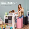 A mother and daughter are tidying up toys in a child's room, with storage bins and toys visible. Anteprima dell’immagine prodotto