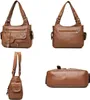 Hobo Handtasche aus Kunstleder Vintage Damen Khaki Produktbild-Vorschau 4