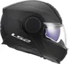 A black motorcycle helmet with a clear visor and a purple tint. Voir les images du produit